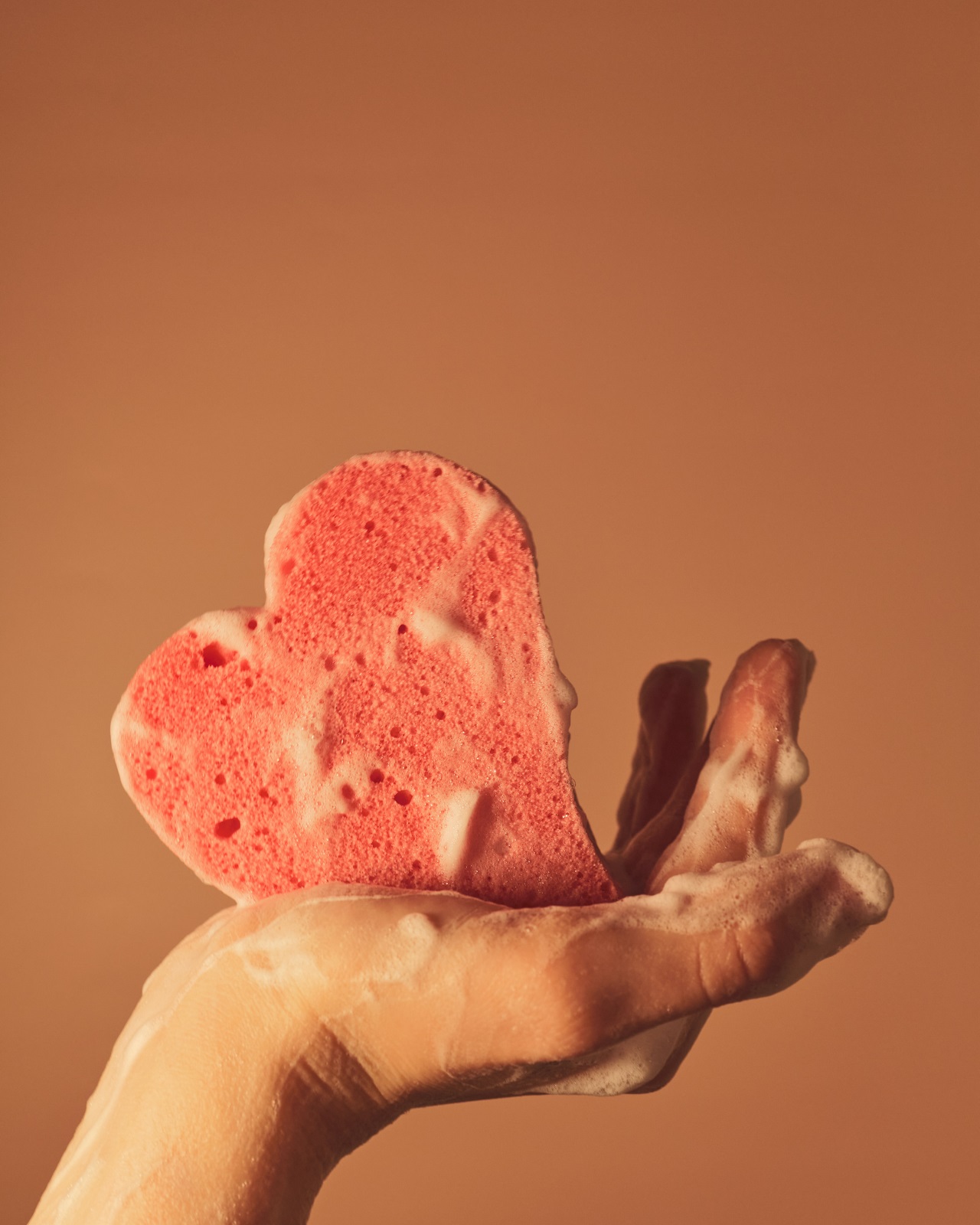 pink heart sponge