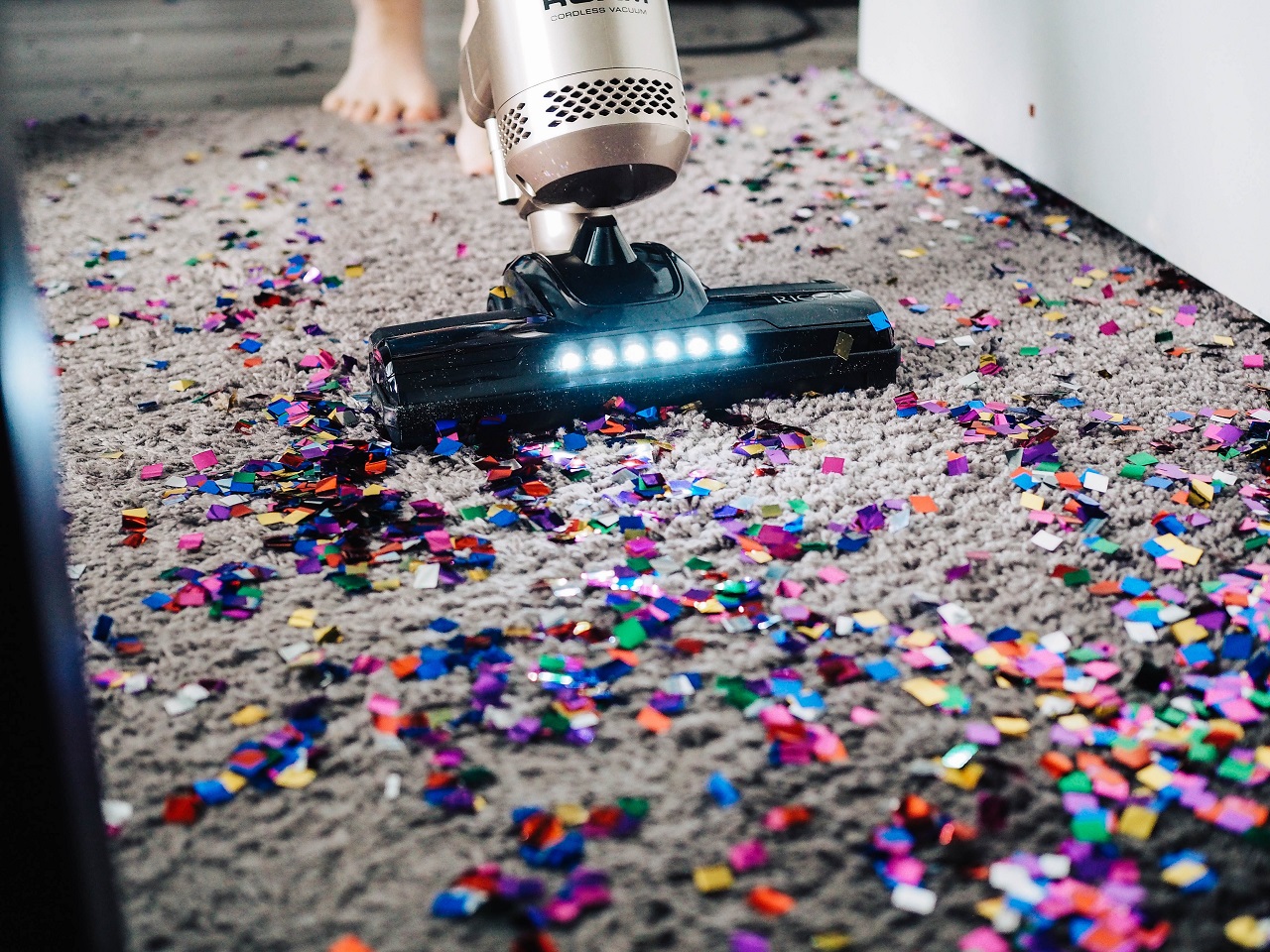 vacuum and confetti