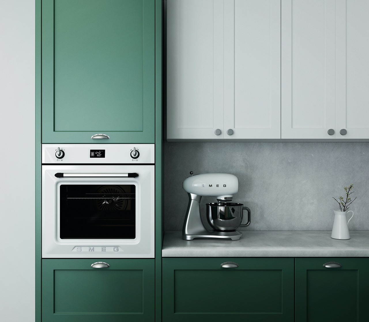 oven green cabinets