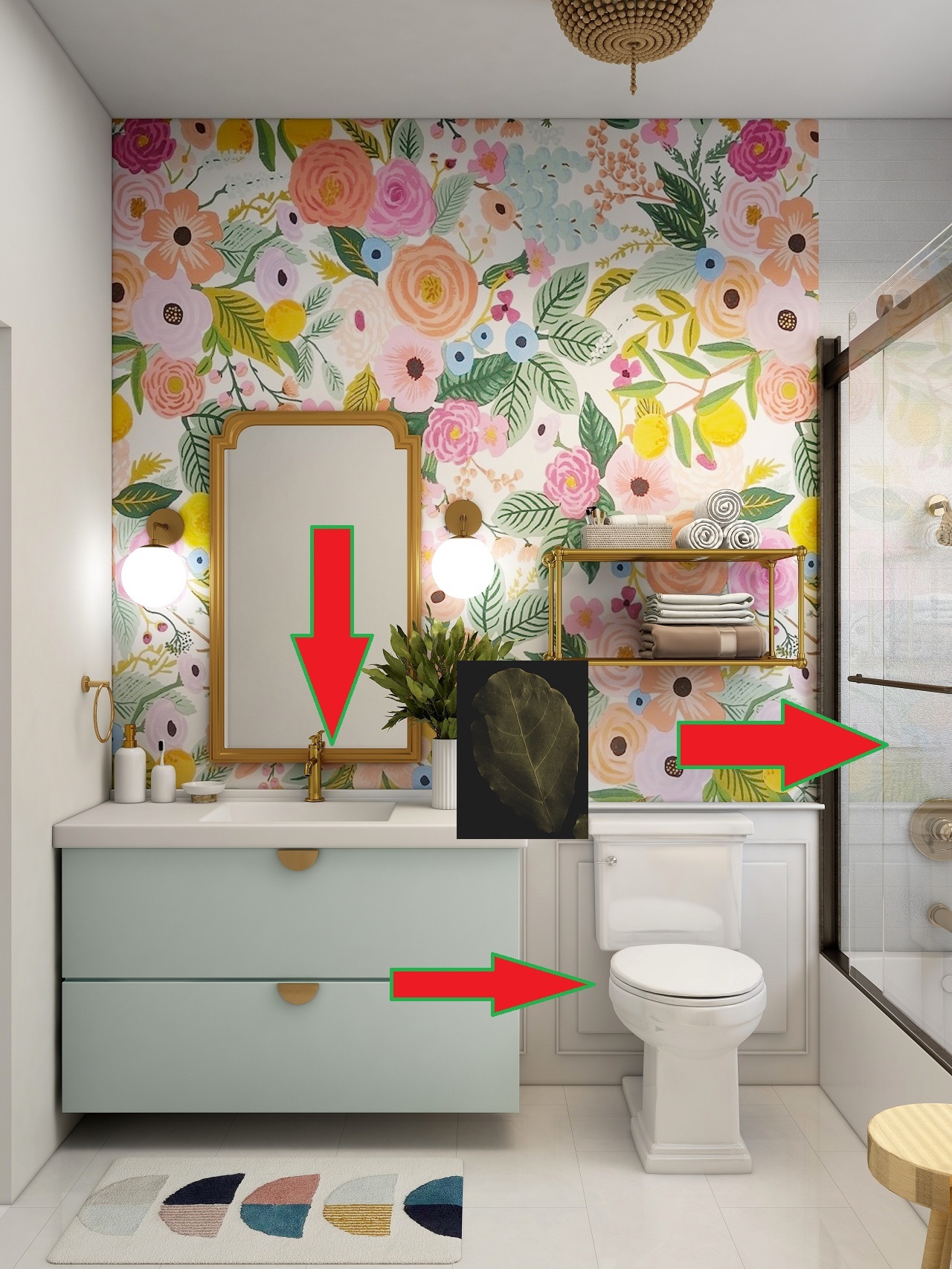 bathroom leaf arrows bathroom, bay leaf and arrows