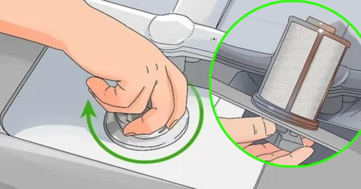 Vinegar plus baking soda equals a clean dishwasher filter