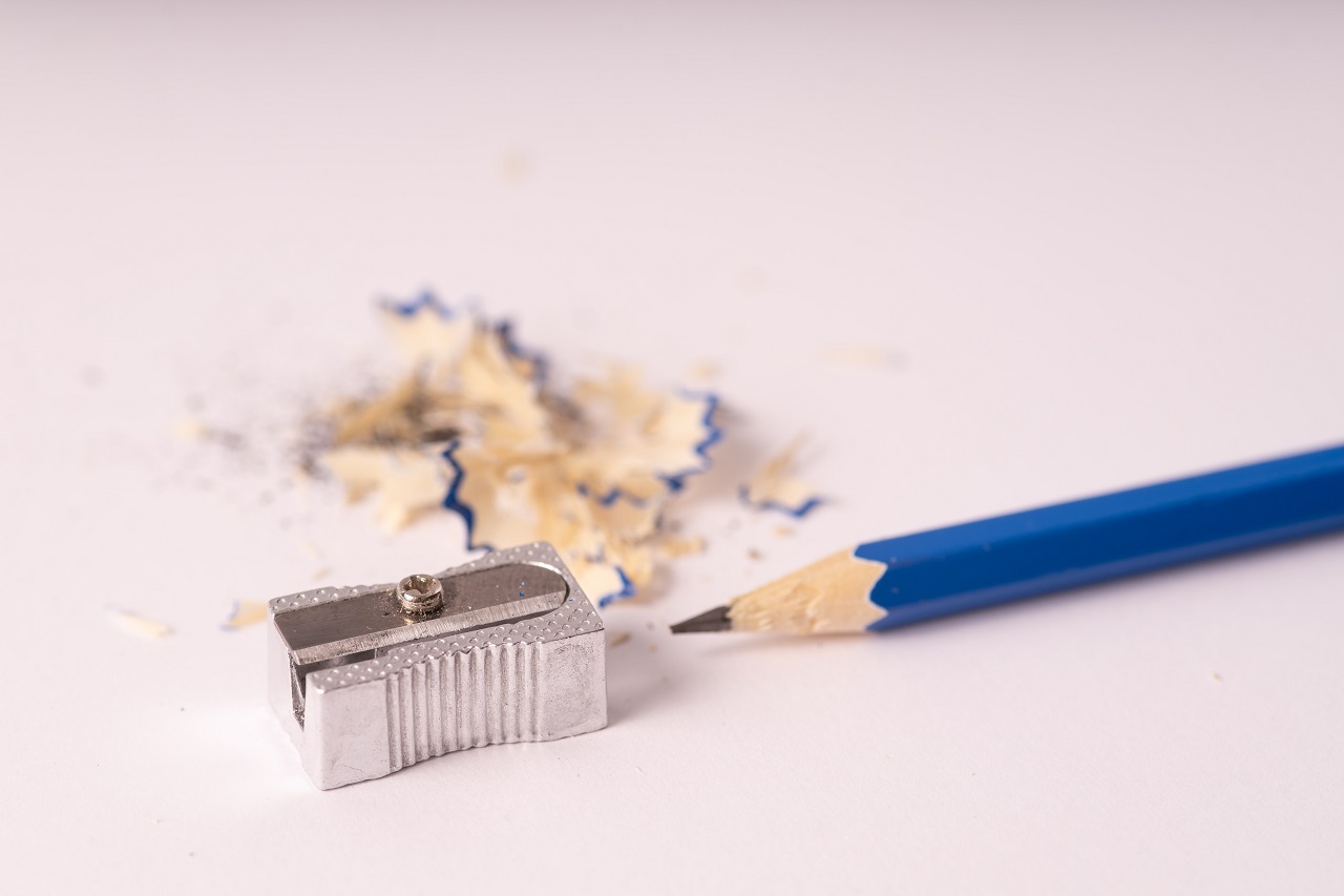 blue pencil shavings