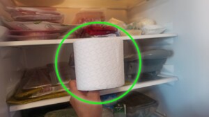 You can solve a common problem by placing toilet paper inside the fridge