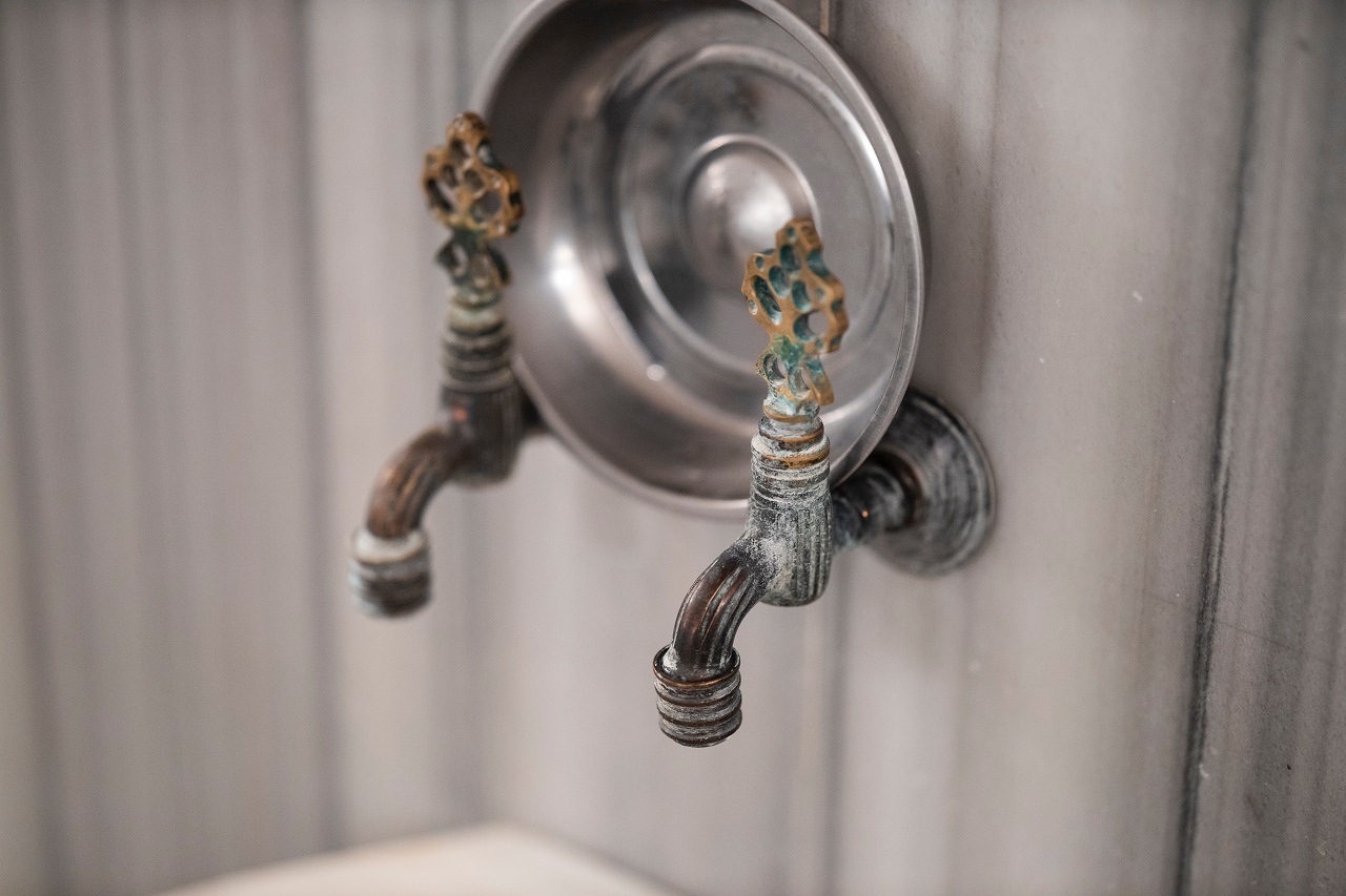 old faucet faucet with limescale