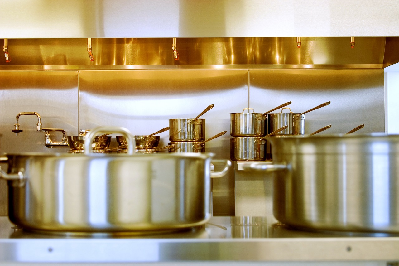 shiny pots several shiny pots