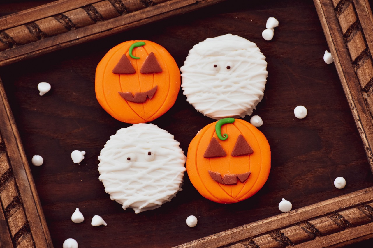 pumpkin and ghost cookies