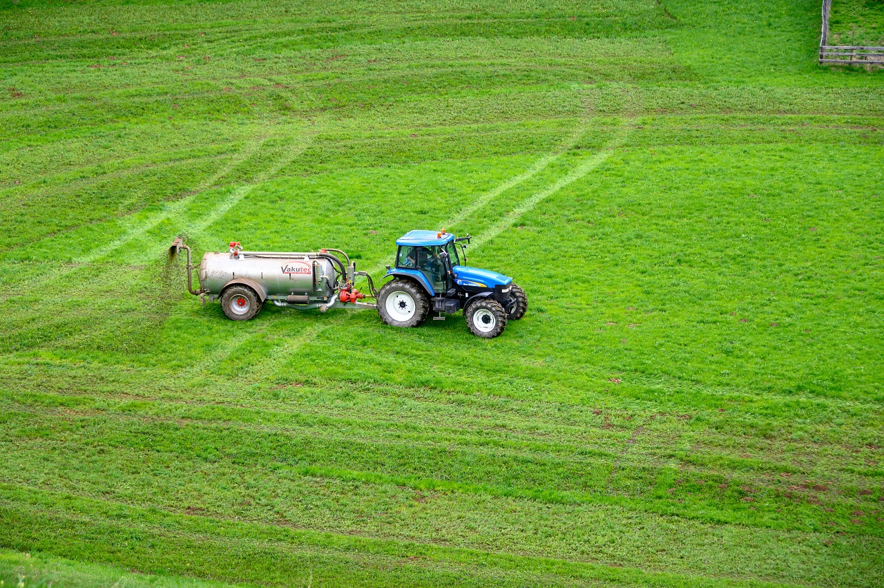 tractor and fertilizer