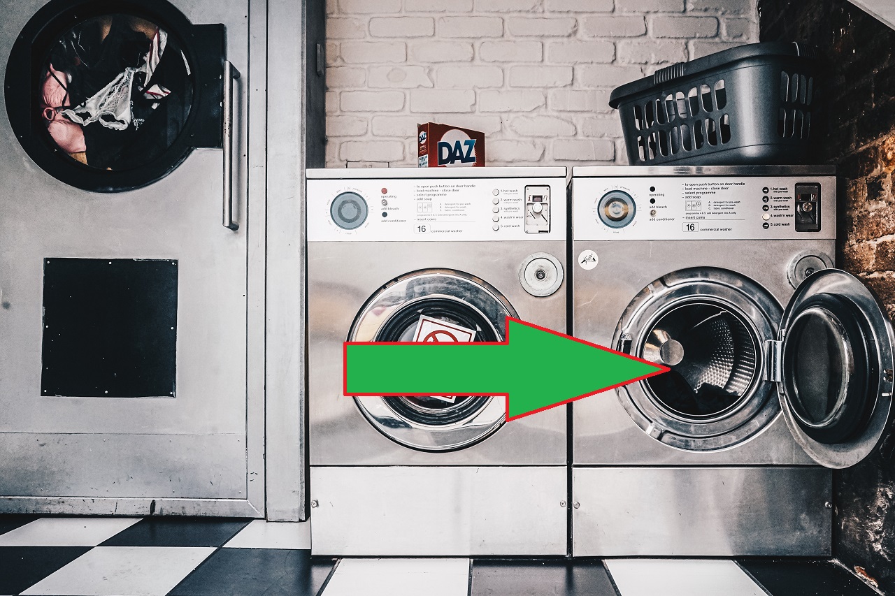 washing machine green arrow