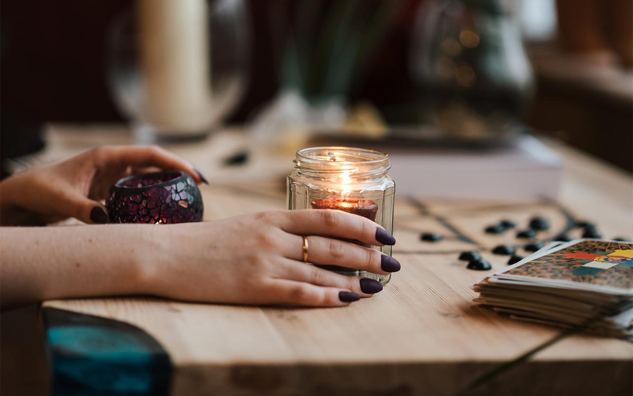 holding a candle