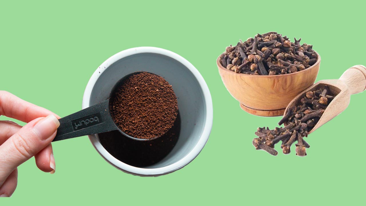 coffee grounds and cloves