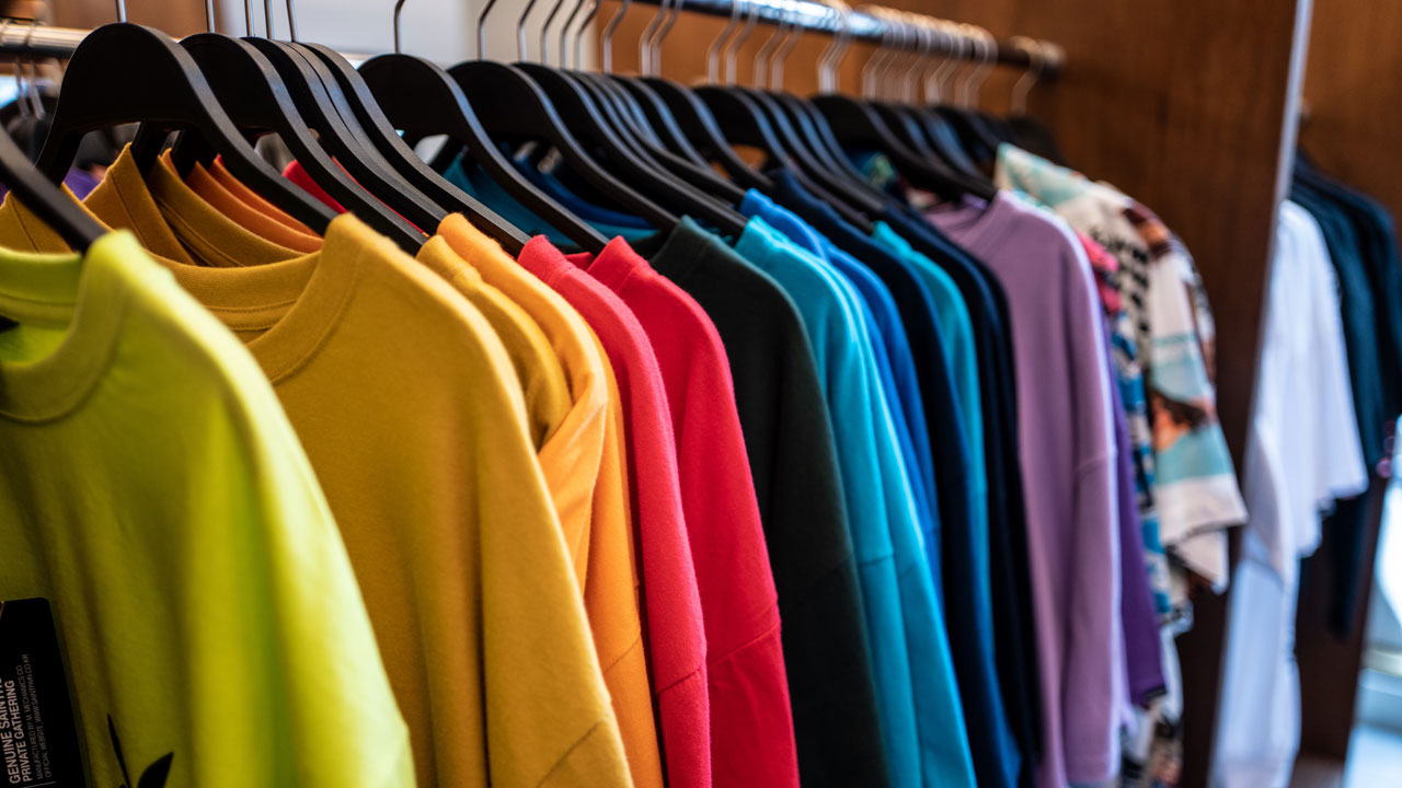 T-shirts in various colors