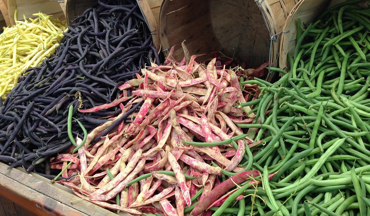 beans on sale at a market