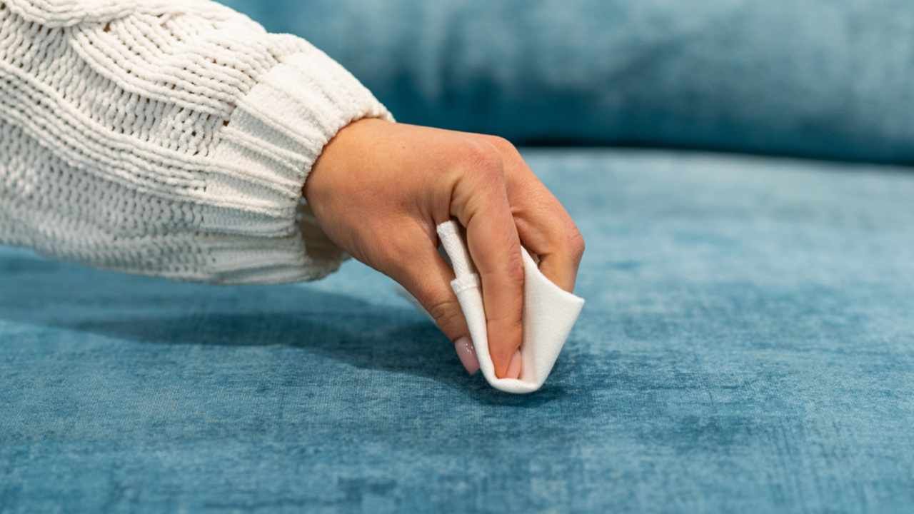 To clean the fabric sofa, all you need is the dishwasher capsule