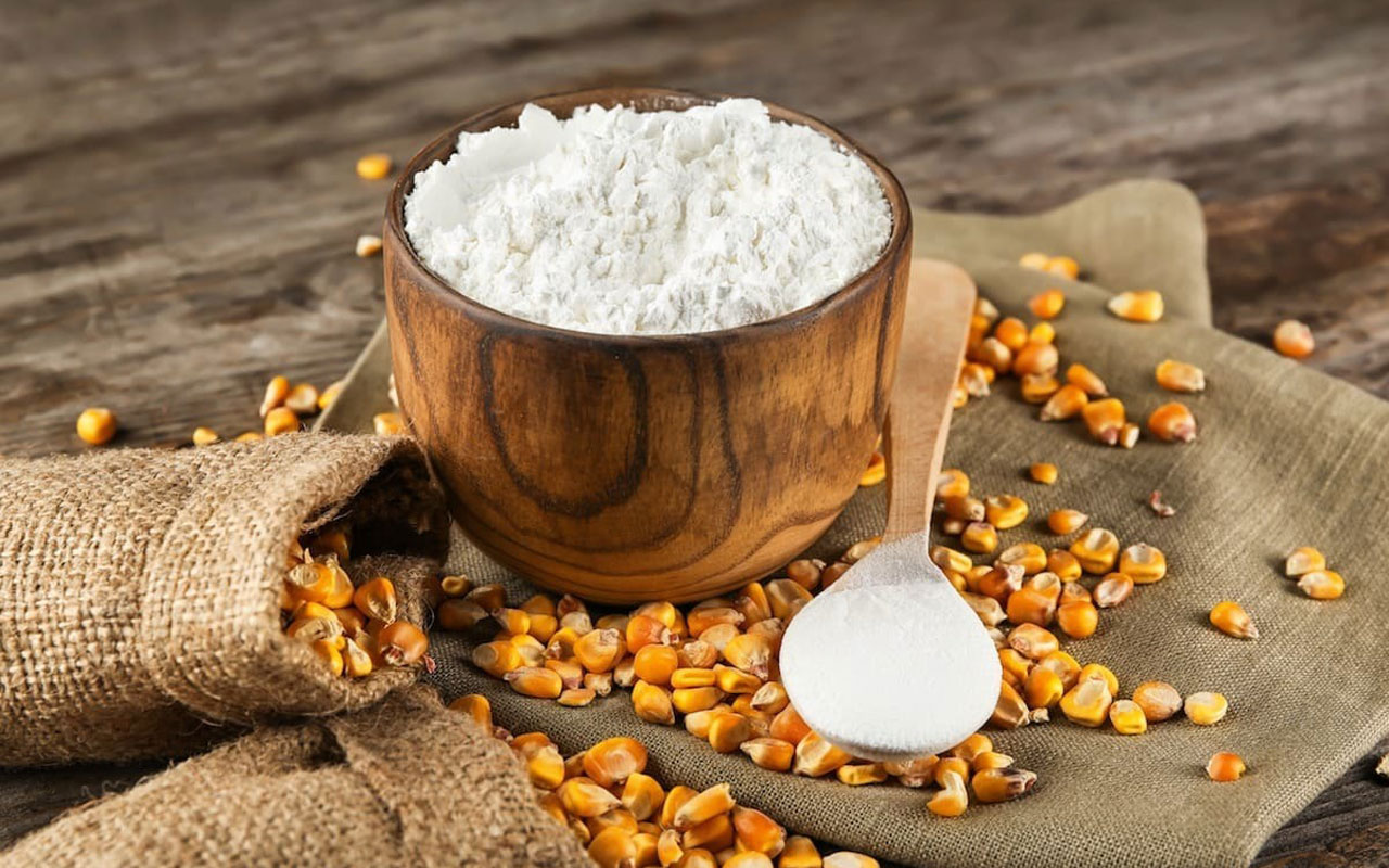 cornstarch acts as a sponge, absorbing water and effectively eradicating deposits