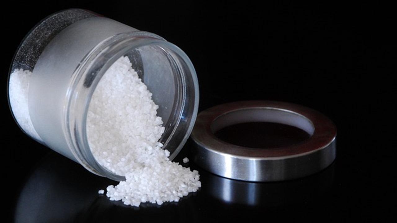 coarse salt in a jar
