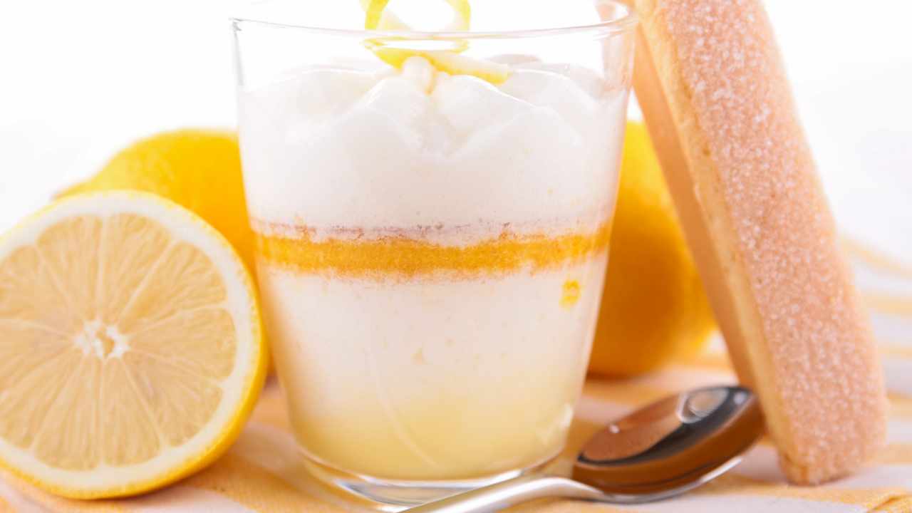 Lemon tiramisu, without egg and mascarpone