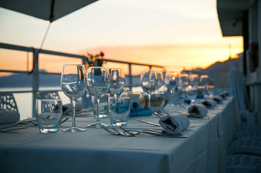 clean silverware placed on a dinner table