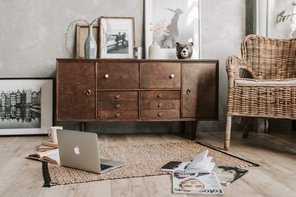 clean wooden furniture in the room