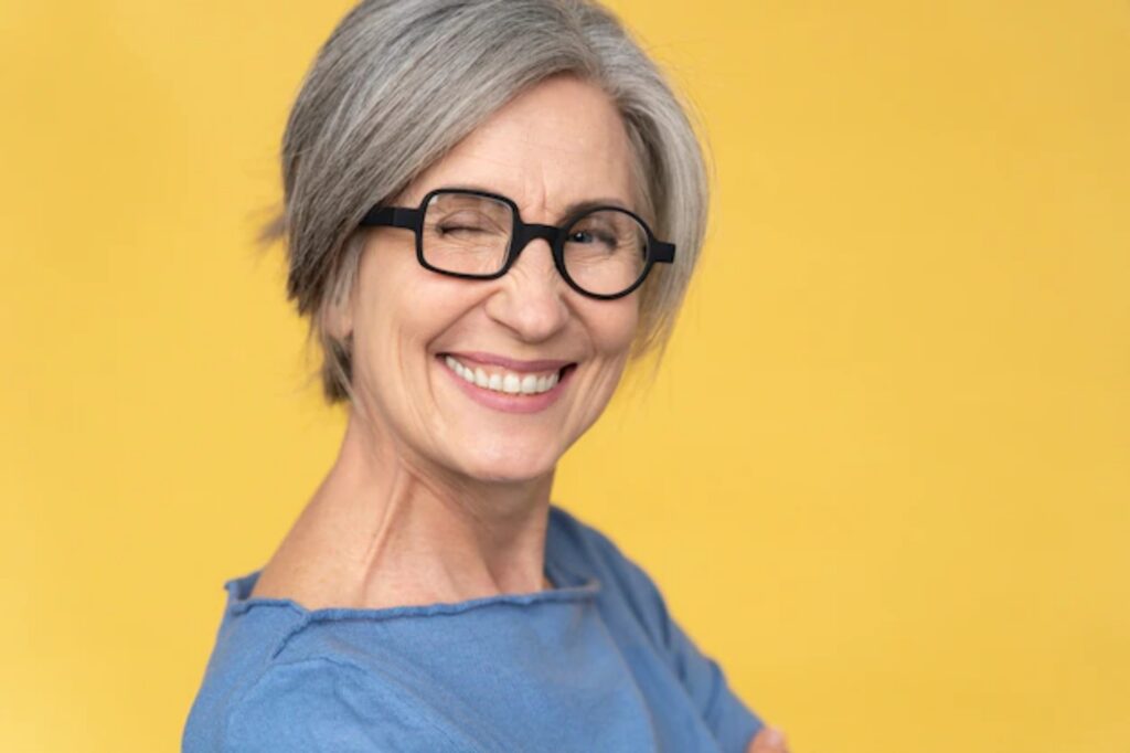 a happy old women