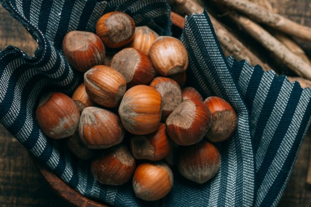 fresh chestnuts in a basket