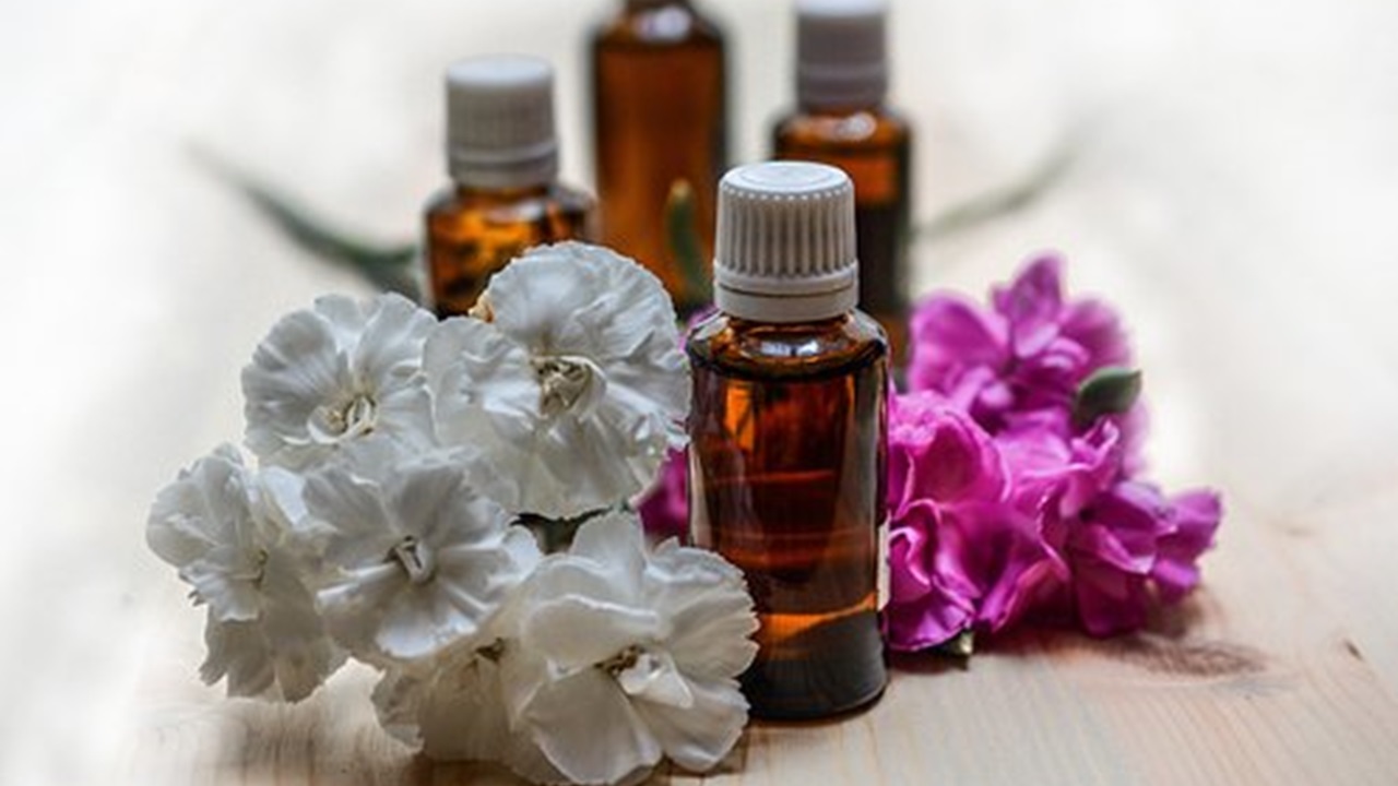 prepared fragrance in a perfume bottle