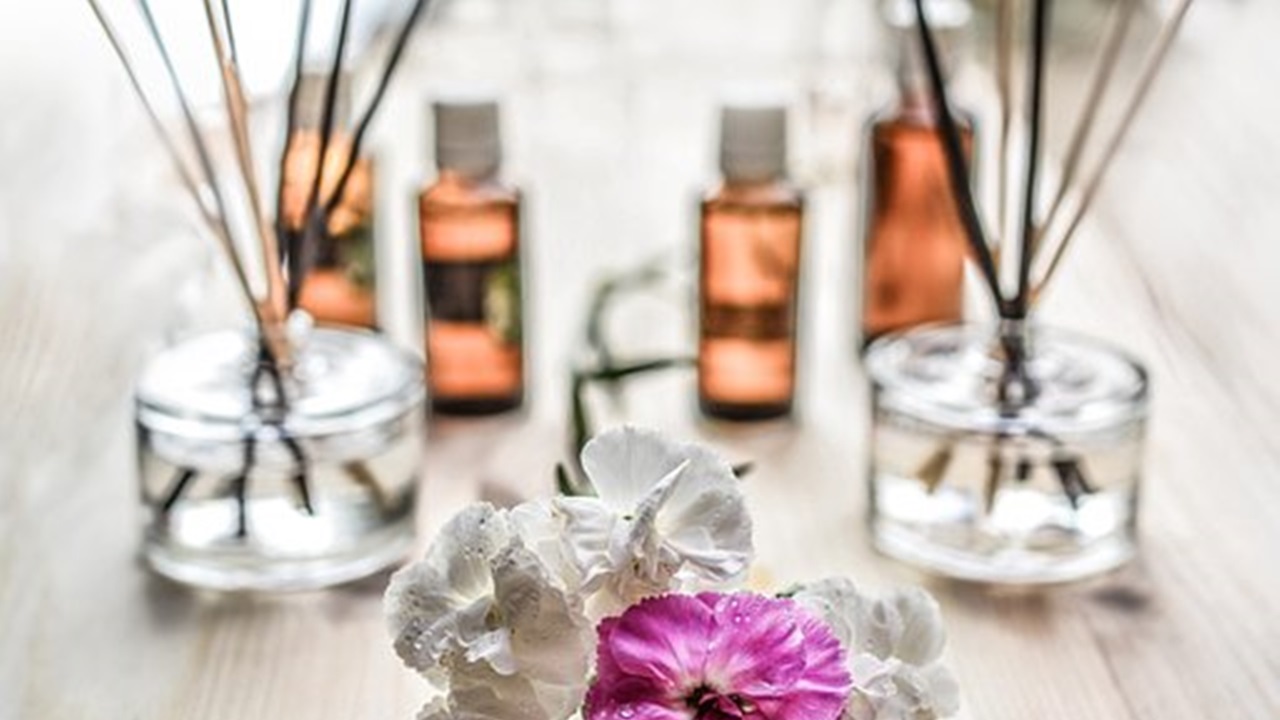 prepared perfume bottles on a table