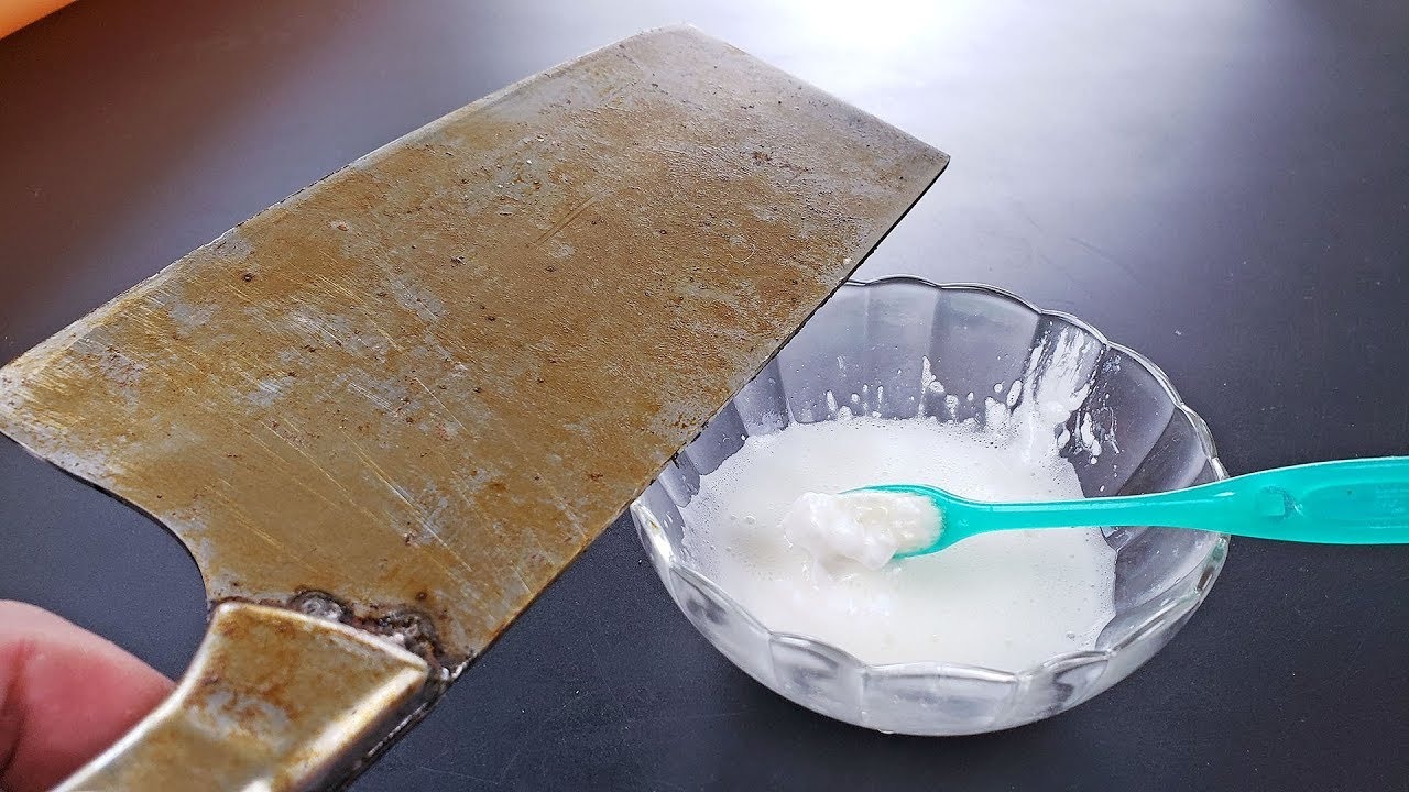 you can use toothpaste to deal with a rusty iron plate