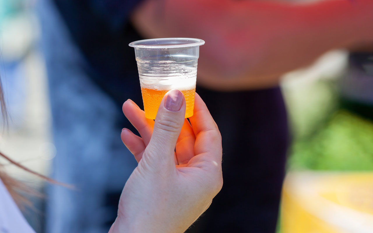 The circular lines on these cups are primarily used for measuring alcohol