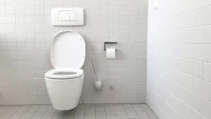 White and Stain-free Toilet with a Glass of This Ingredient
