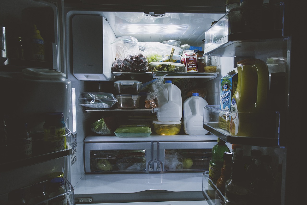 fridge is full with the food items